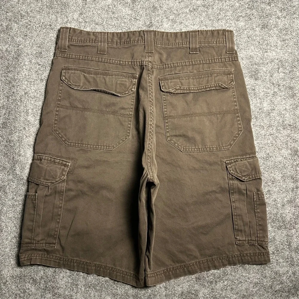 Wrangler Originals Brown Cargo Shorts Skater Baggy Y2K 90s Mens Size 34